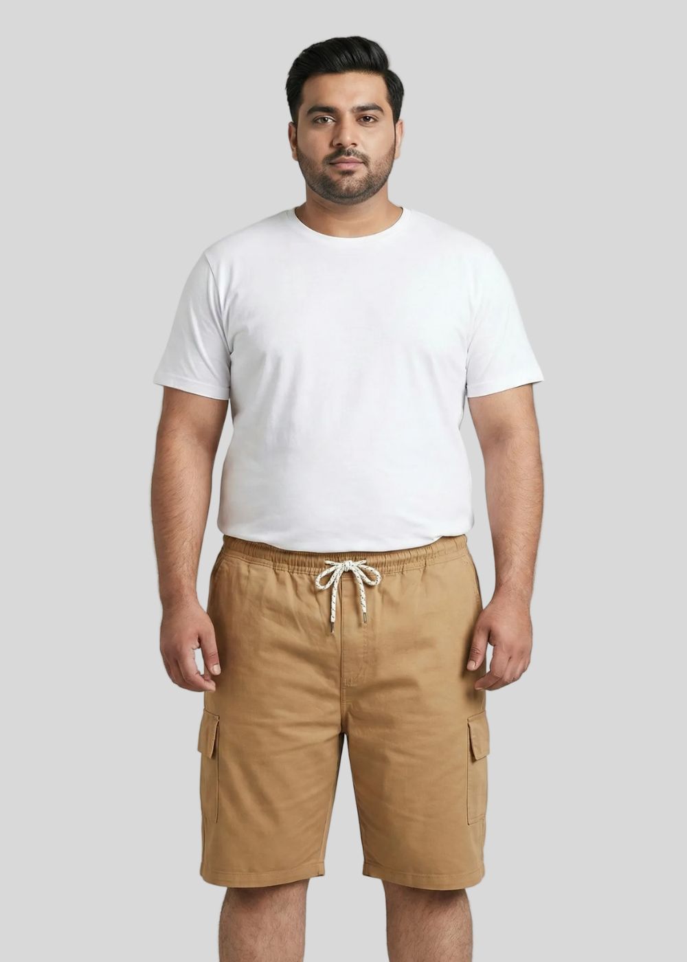 cotton Shorts in Khaki brown