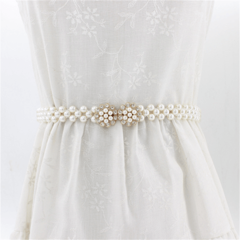 Women'S Rhinestone Pearl Waist Chain Fashion Dress Decoration