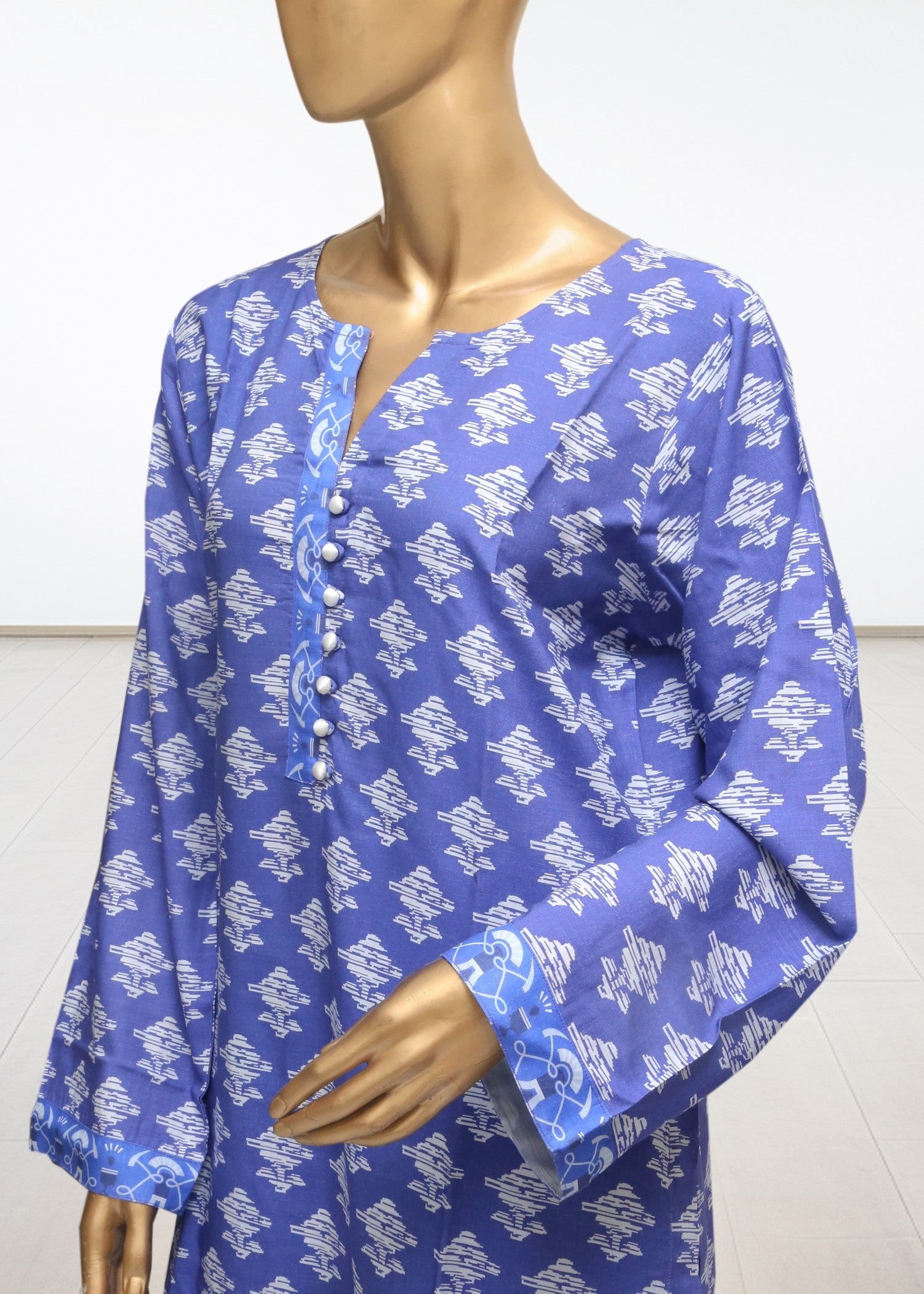 viscose raw silk Kurta Set in Periwinkle