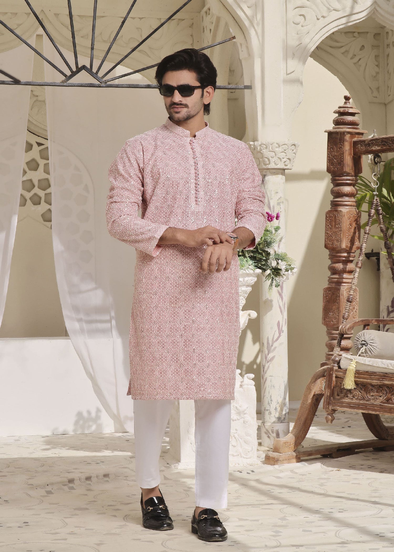 cotton Kurta Set in Baby pink by The Great Masters (TGM)
