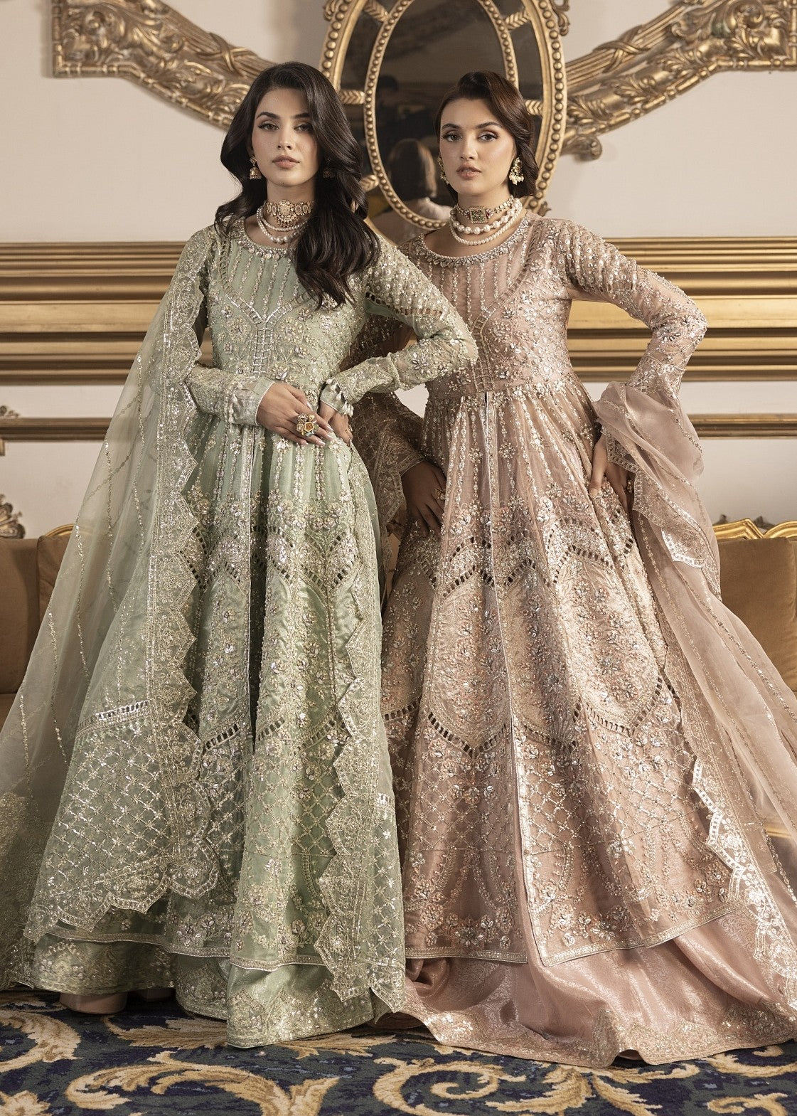 organza Lehenga in Pastel pink