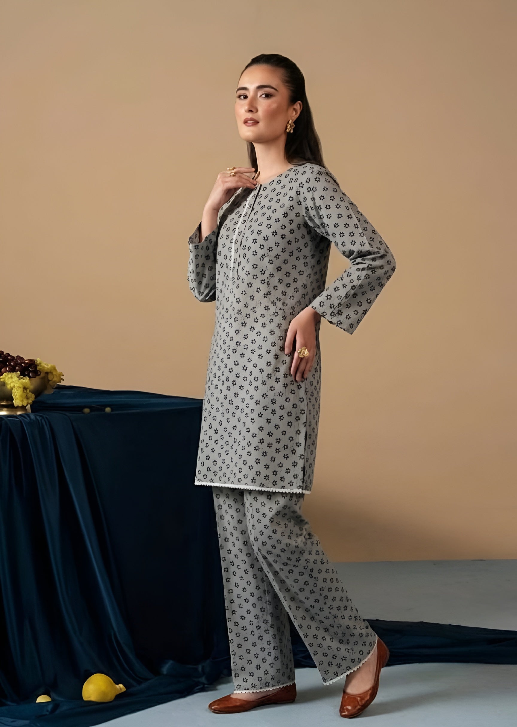 linen Co Ord Sets in Slate grey