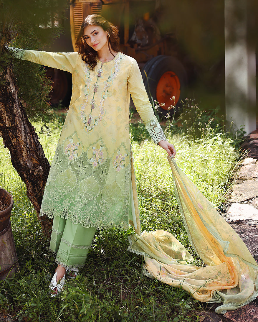 Solace Ombre Chikankari Lawn – Quiet Bloom