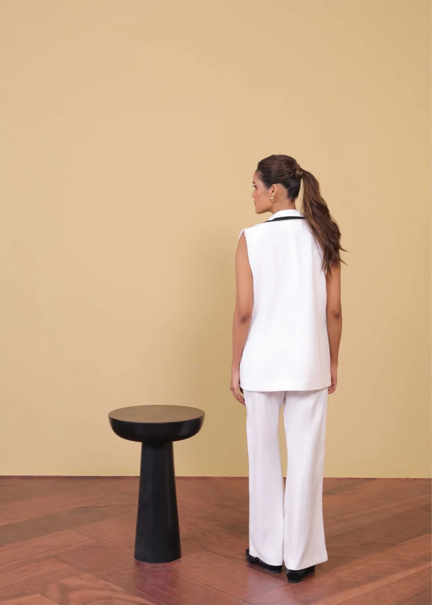 polyester Blazer in White