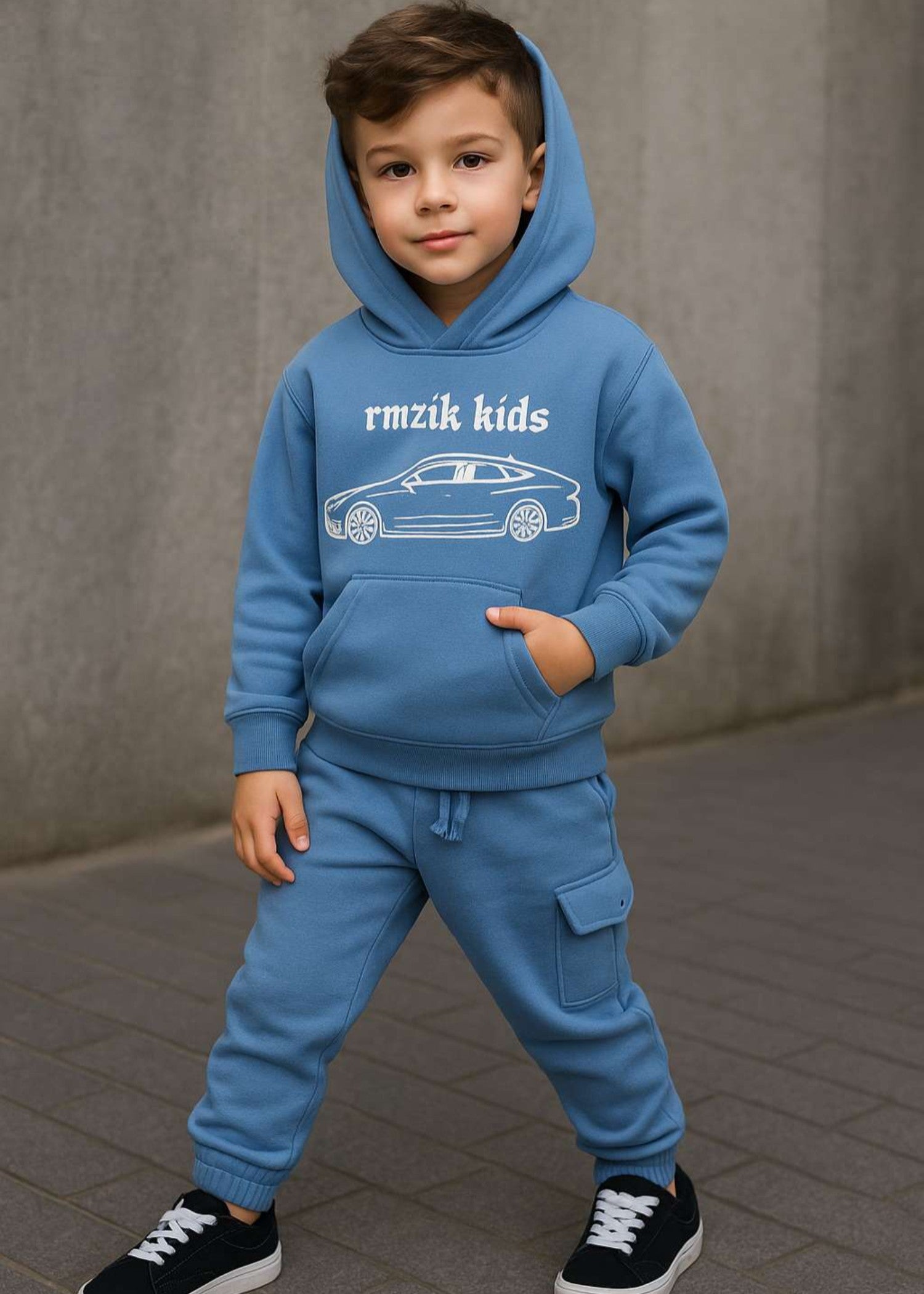 fleece Hoodie in Baby blue