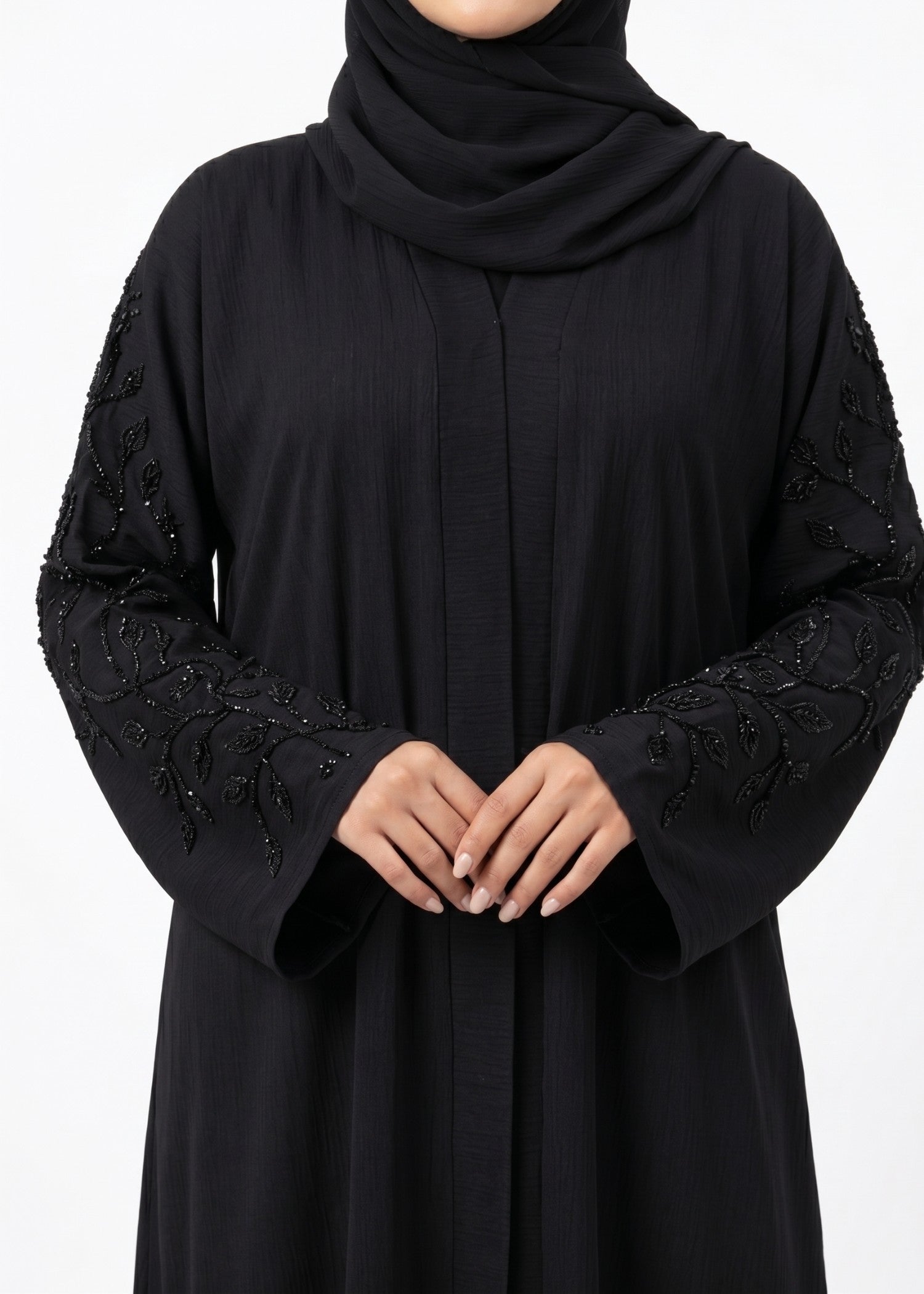 crinkle Abaya in Black