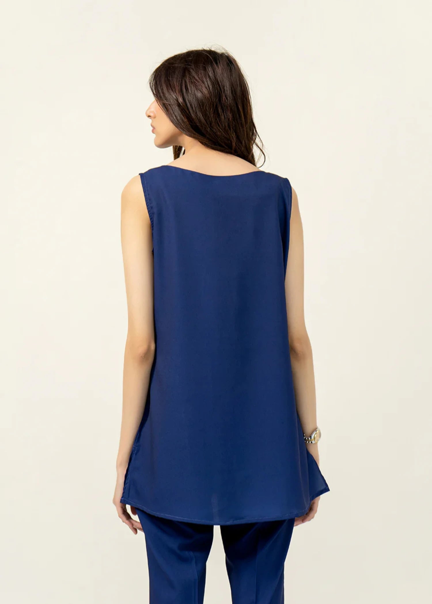 crepe Kurti in Navy blue