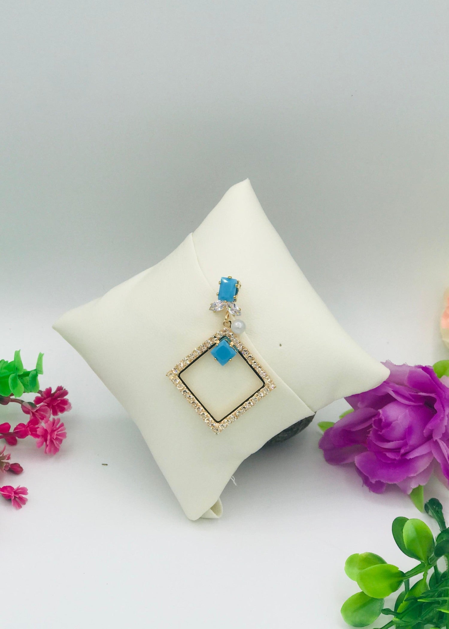 Earrings in Baby blue Color by - Trendy Women Earrings WRZ9171