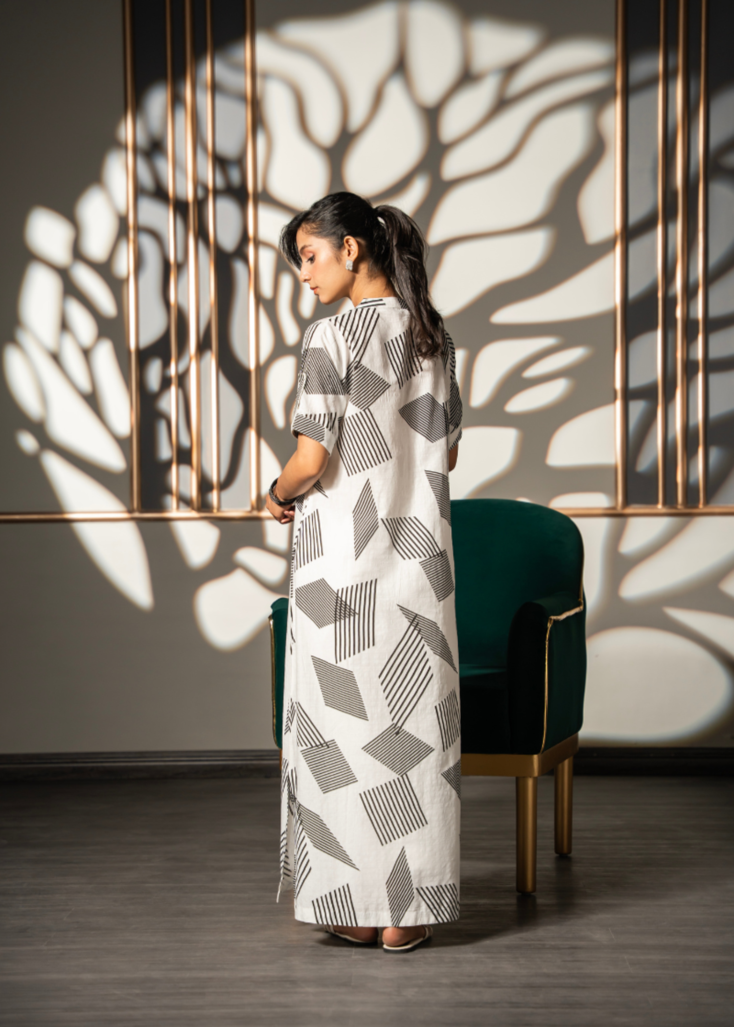 lawn Kaftan in White