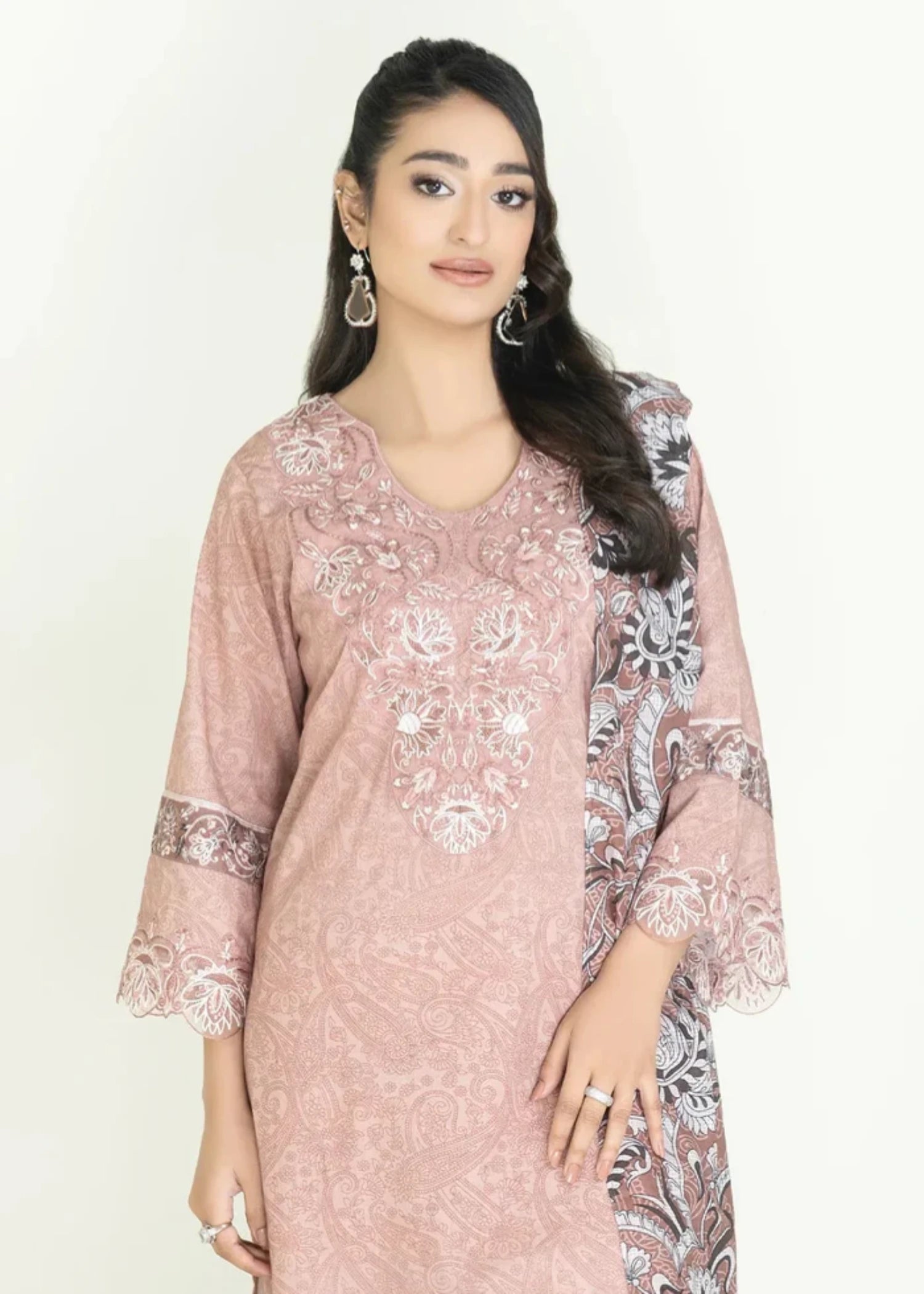 lawn Kurta Set in Pastel pink