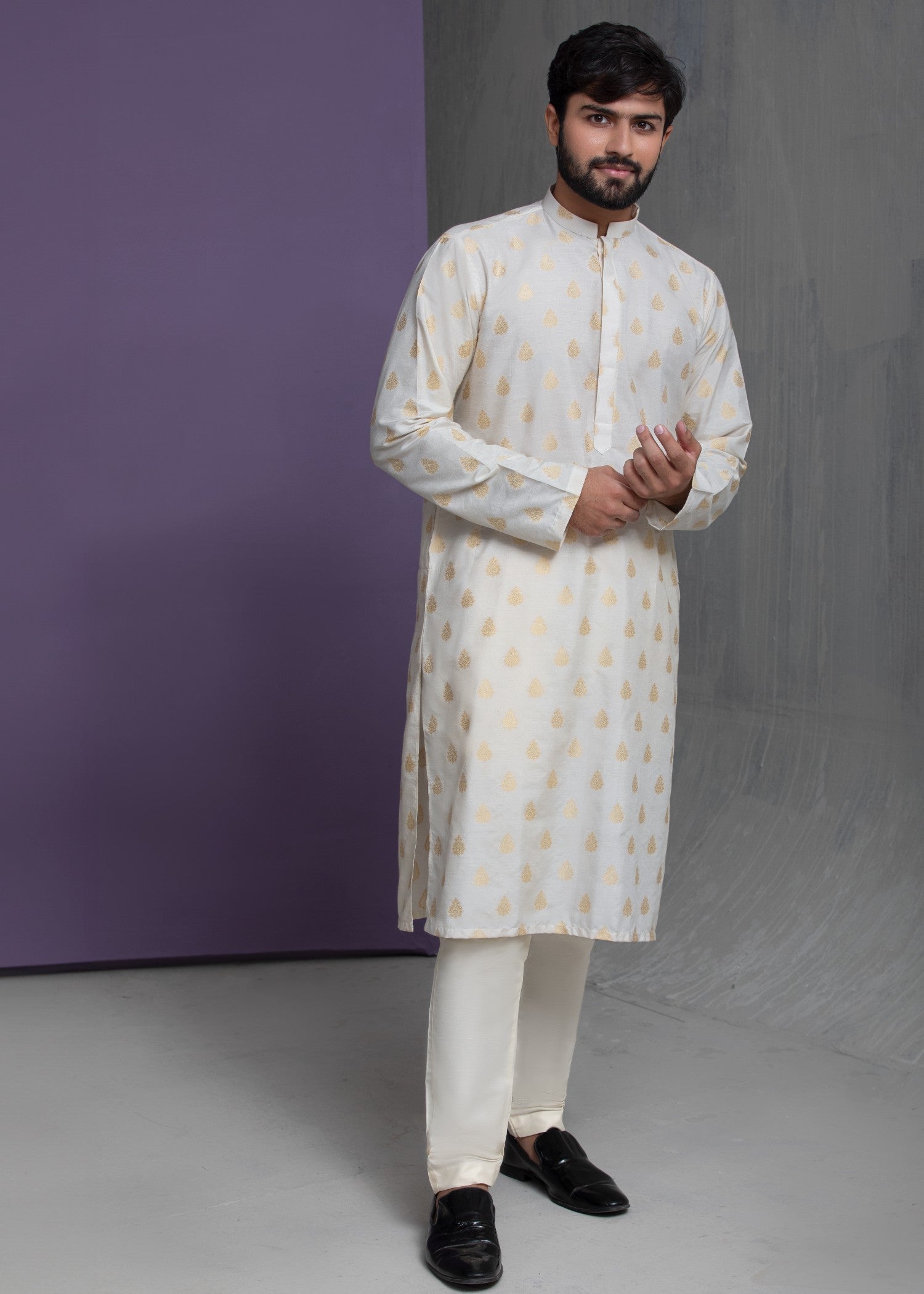 cotton Kurta Set in Cream
