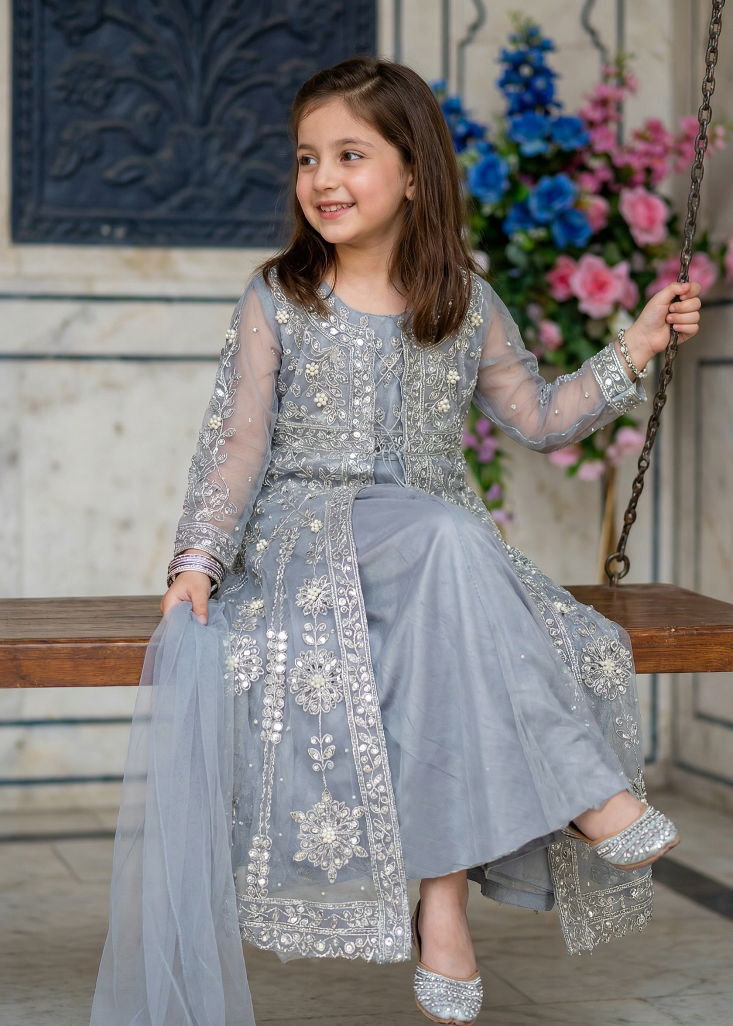 net Gown in Grey