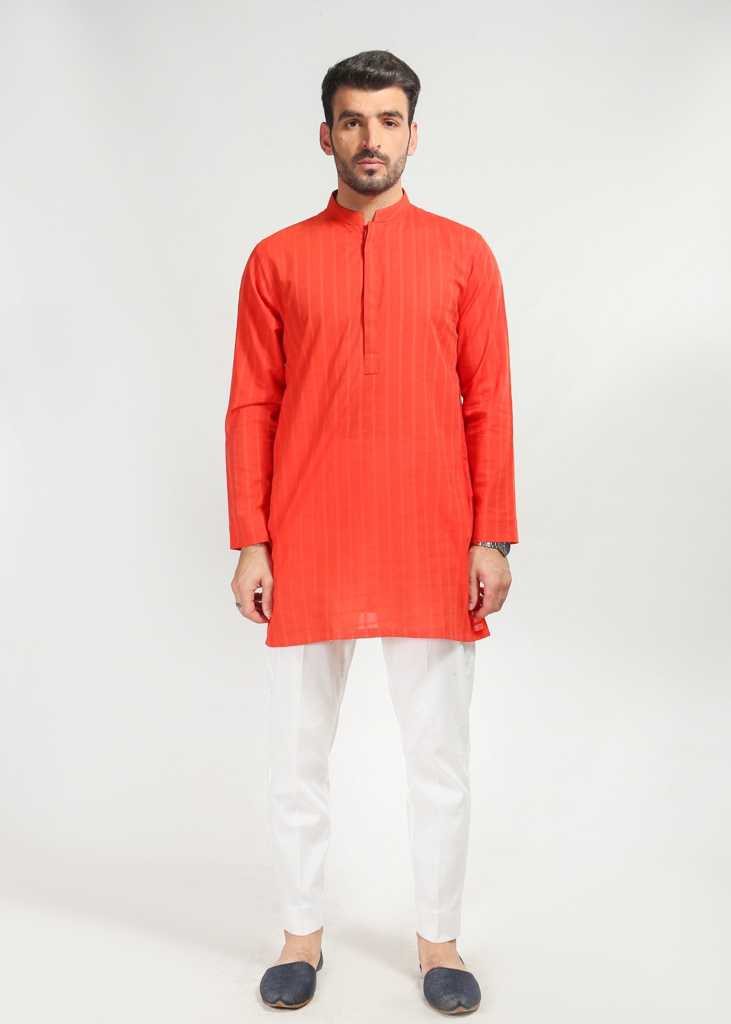 cotton Kurta in Carmine