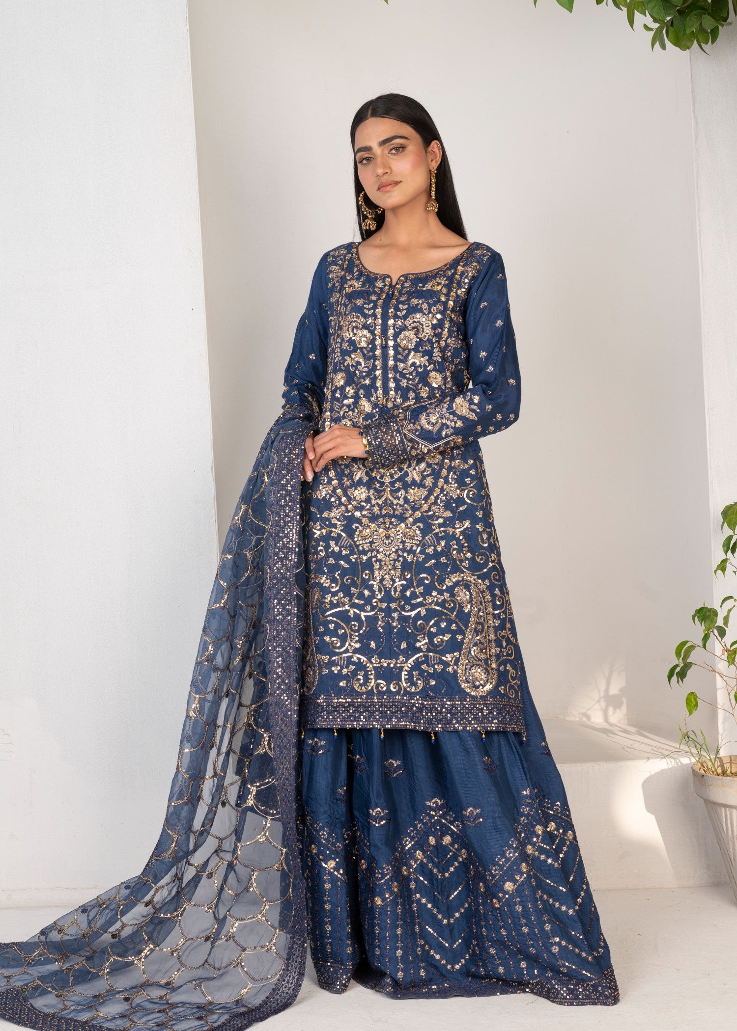 pk raw silk Lehenga in Royal blue