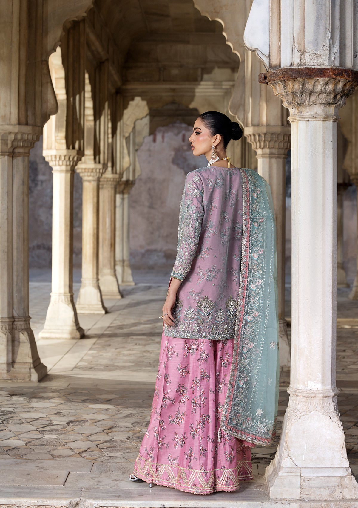 organza Sharara in Pink