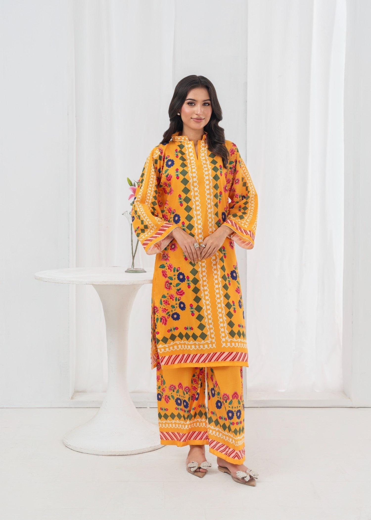 poly lawn Co Ord Sets in Honey