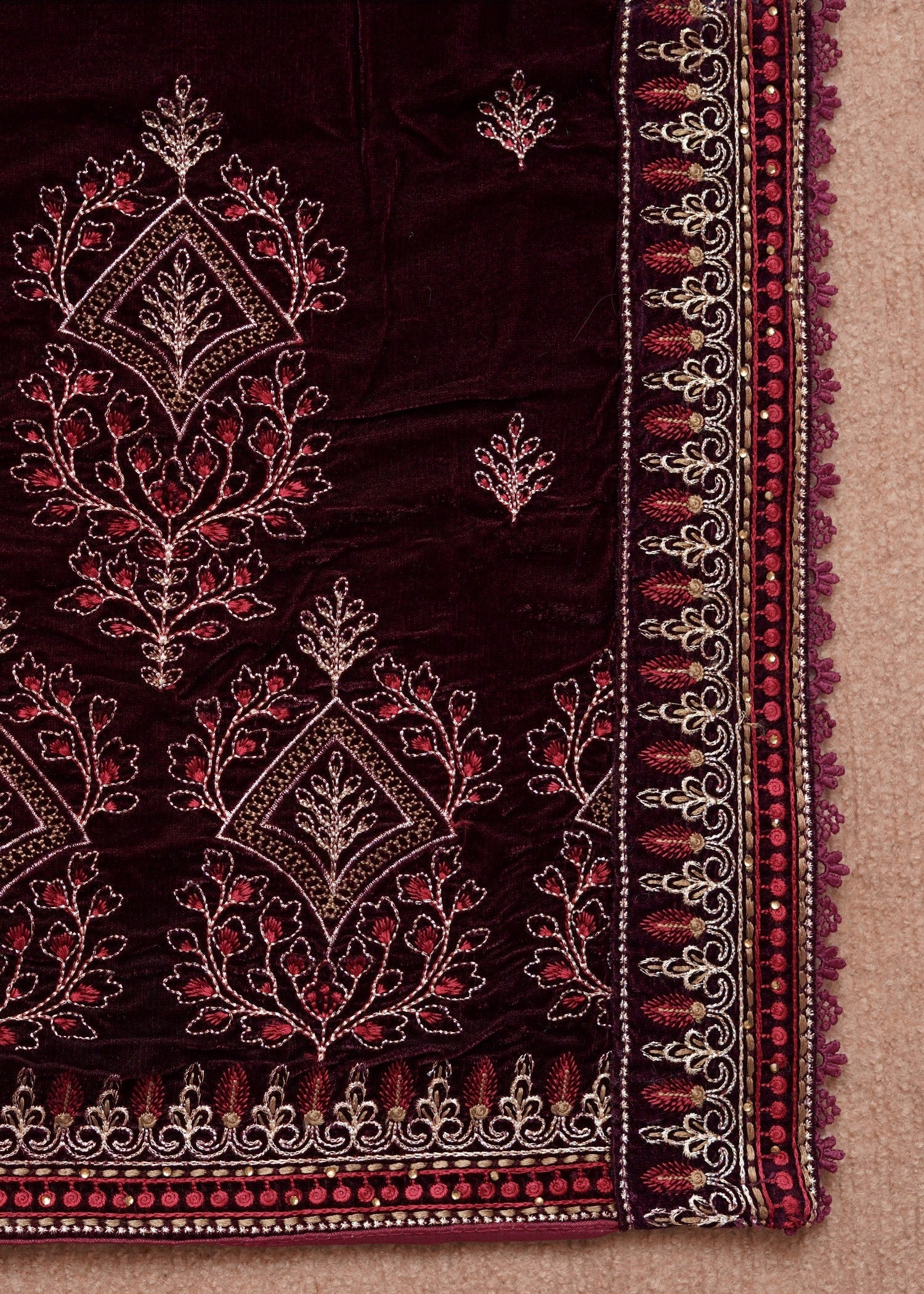 Shawl in Dark raspberry Color by - Trendy Women Shawl VFI9930