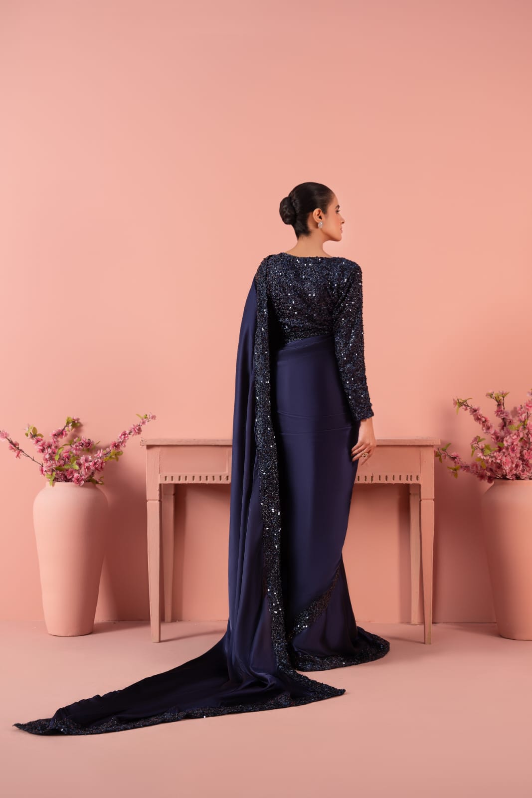 moonlight Saree in Navy blue