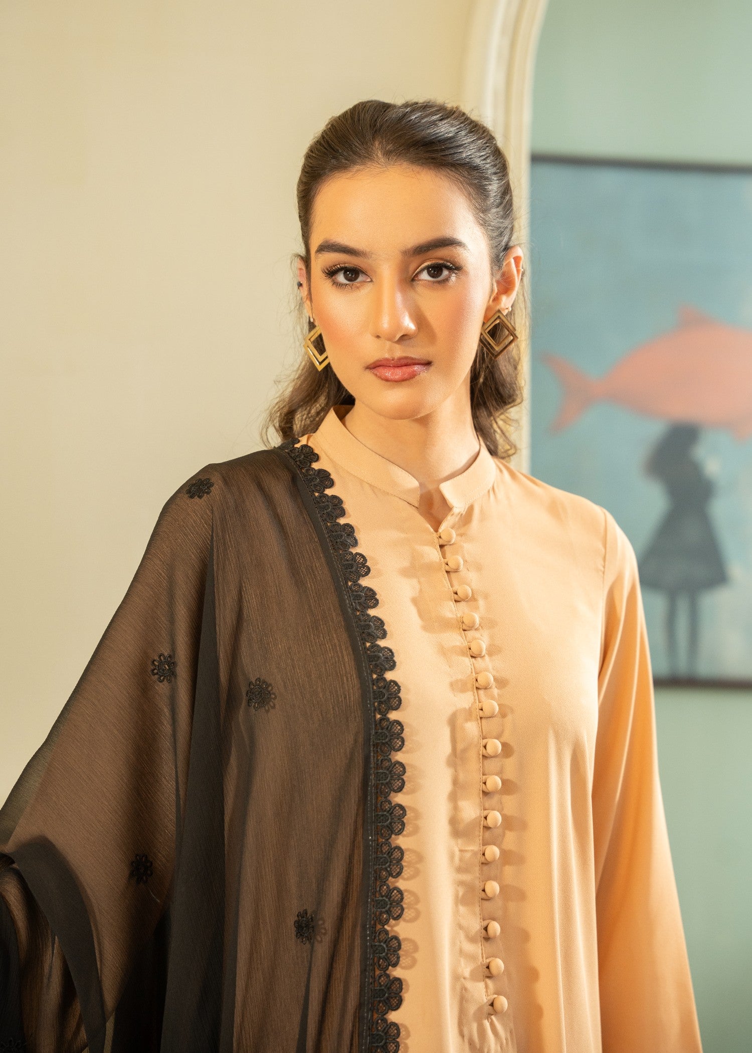 Dupatta in Black Color by - Trendy Women Dupatta QEB2389