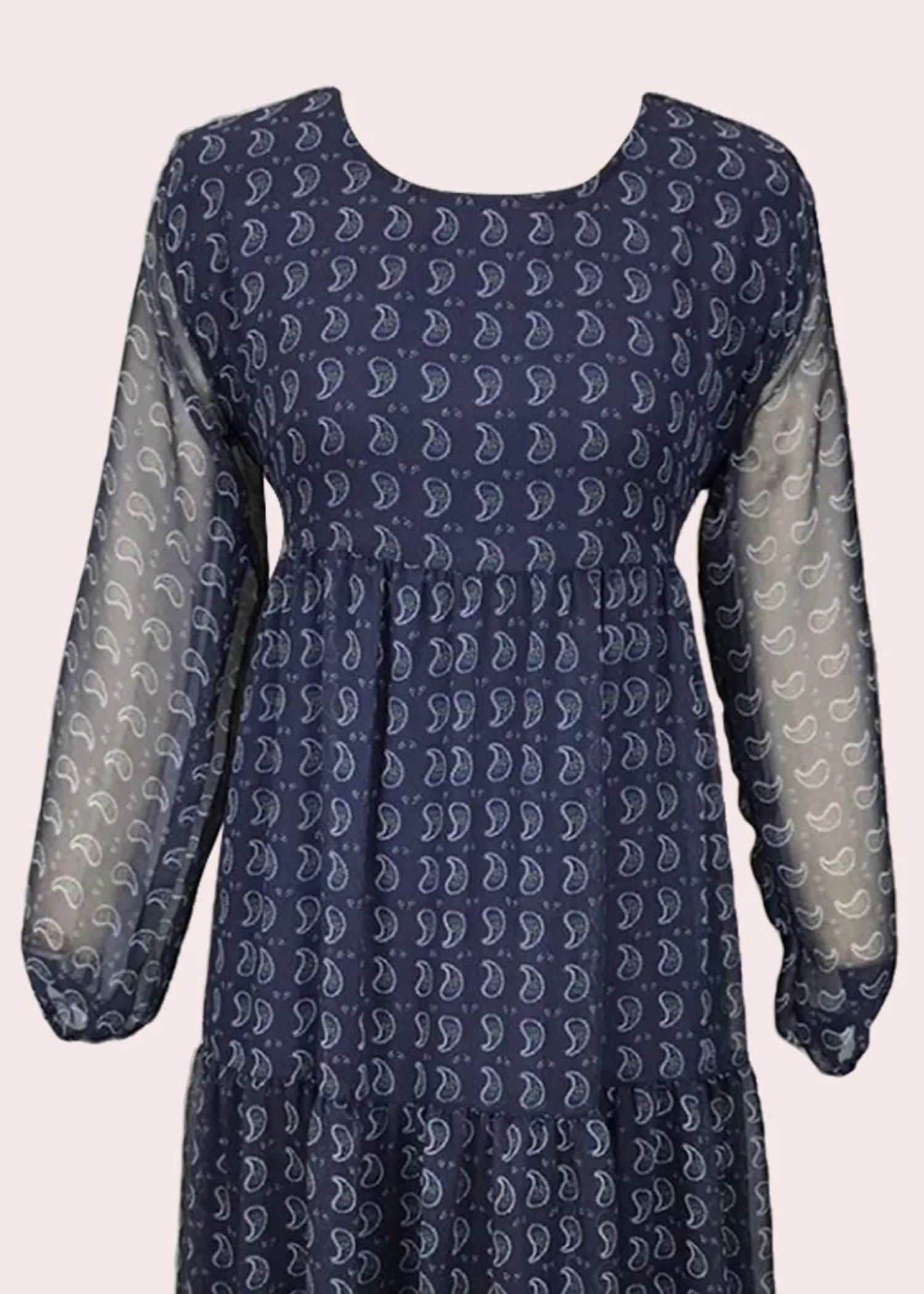crepe georgette Dress in Midnight blue