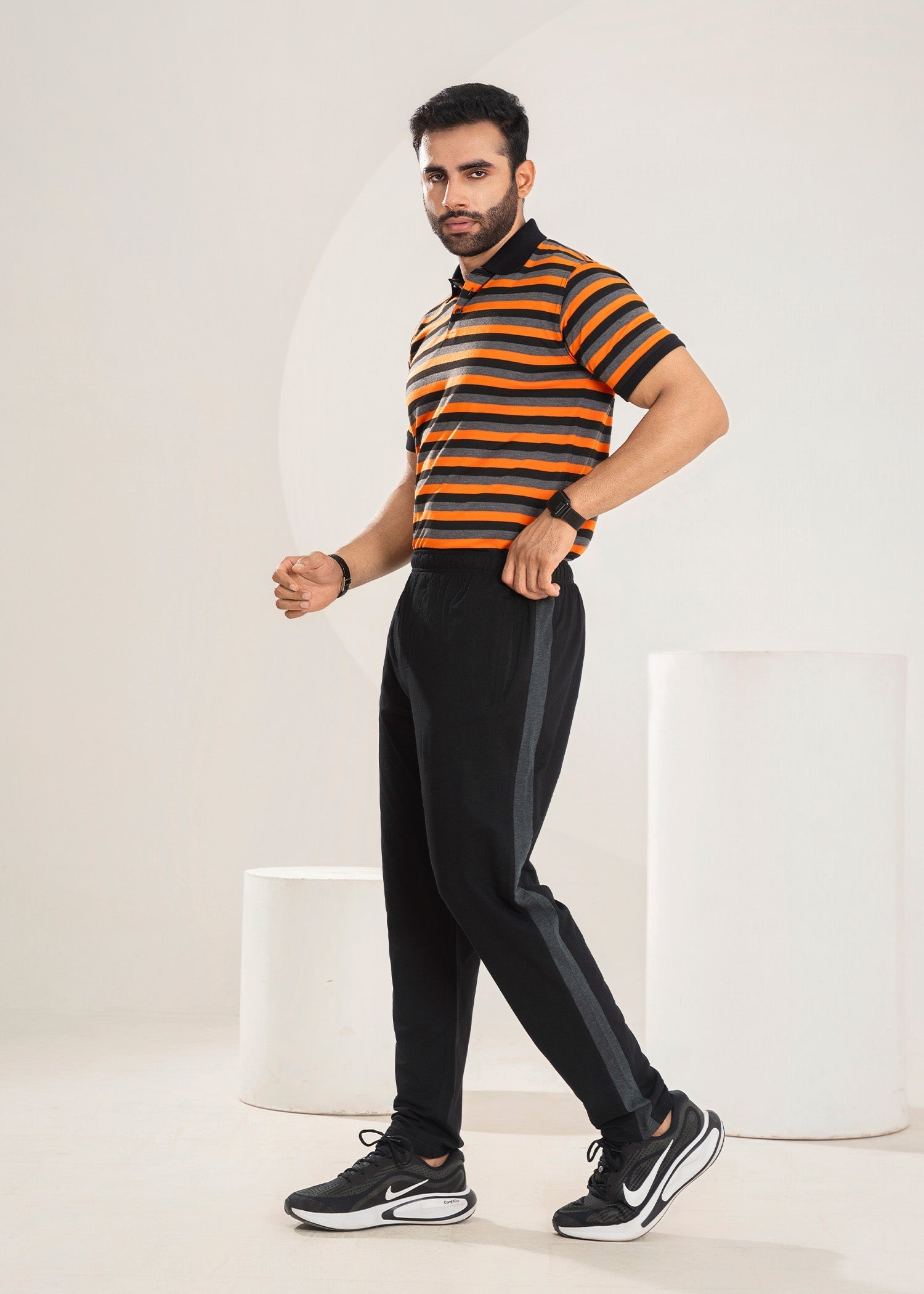 cotton Polo Shirt in Orange