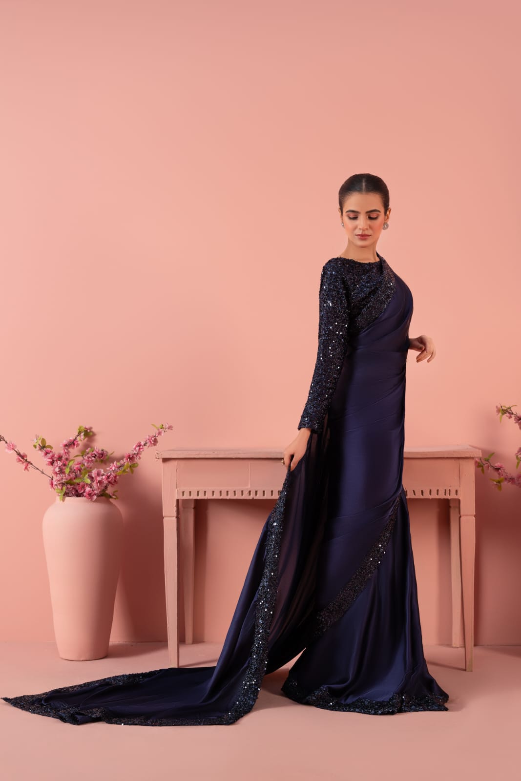 moonlight Saree in Navy blue
