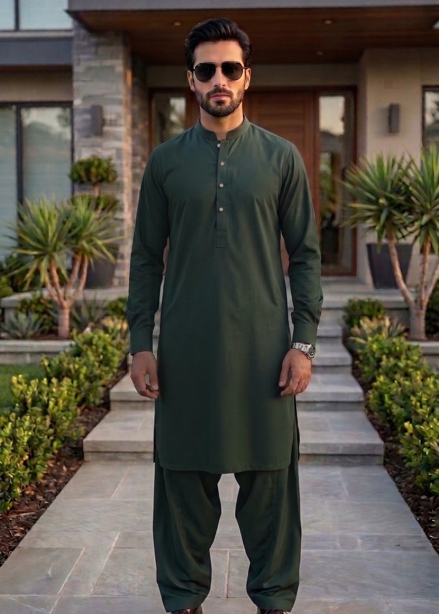suiting Waistcoat in Bottle green