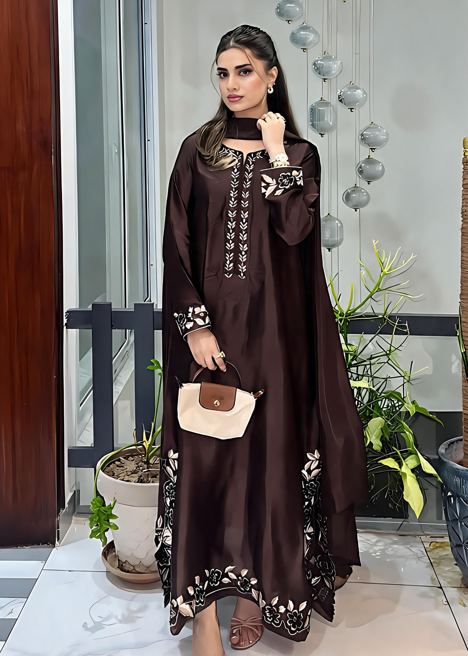 charmuse/shamooz Kaftan in Walnut brown
