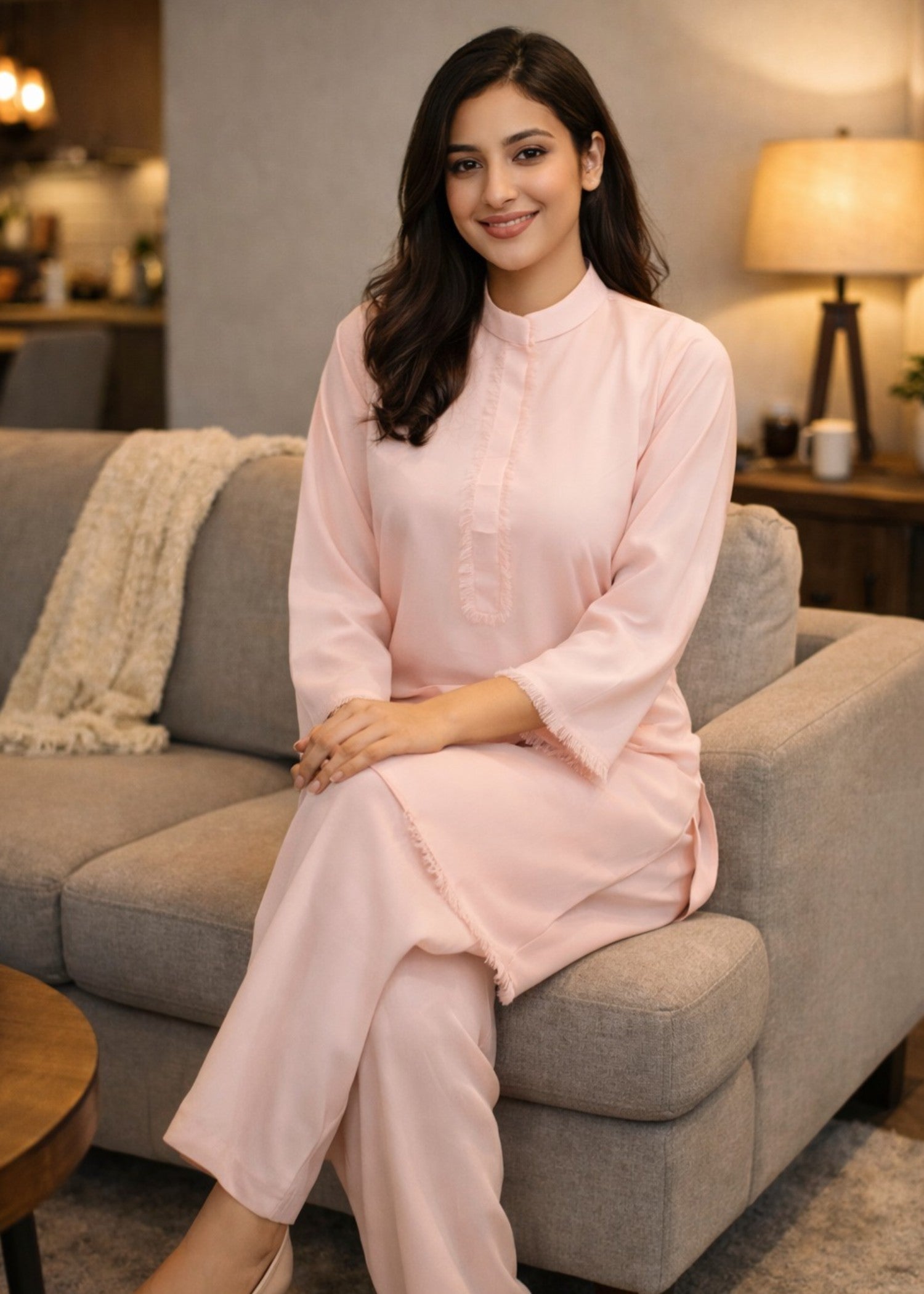 georgette Kurta Set in Light pink