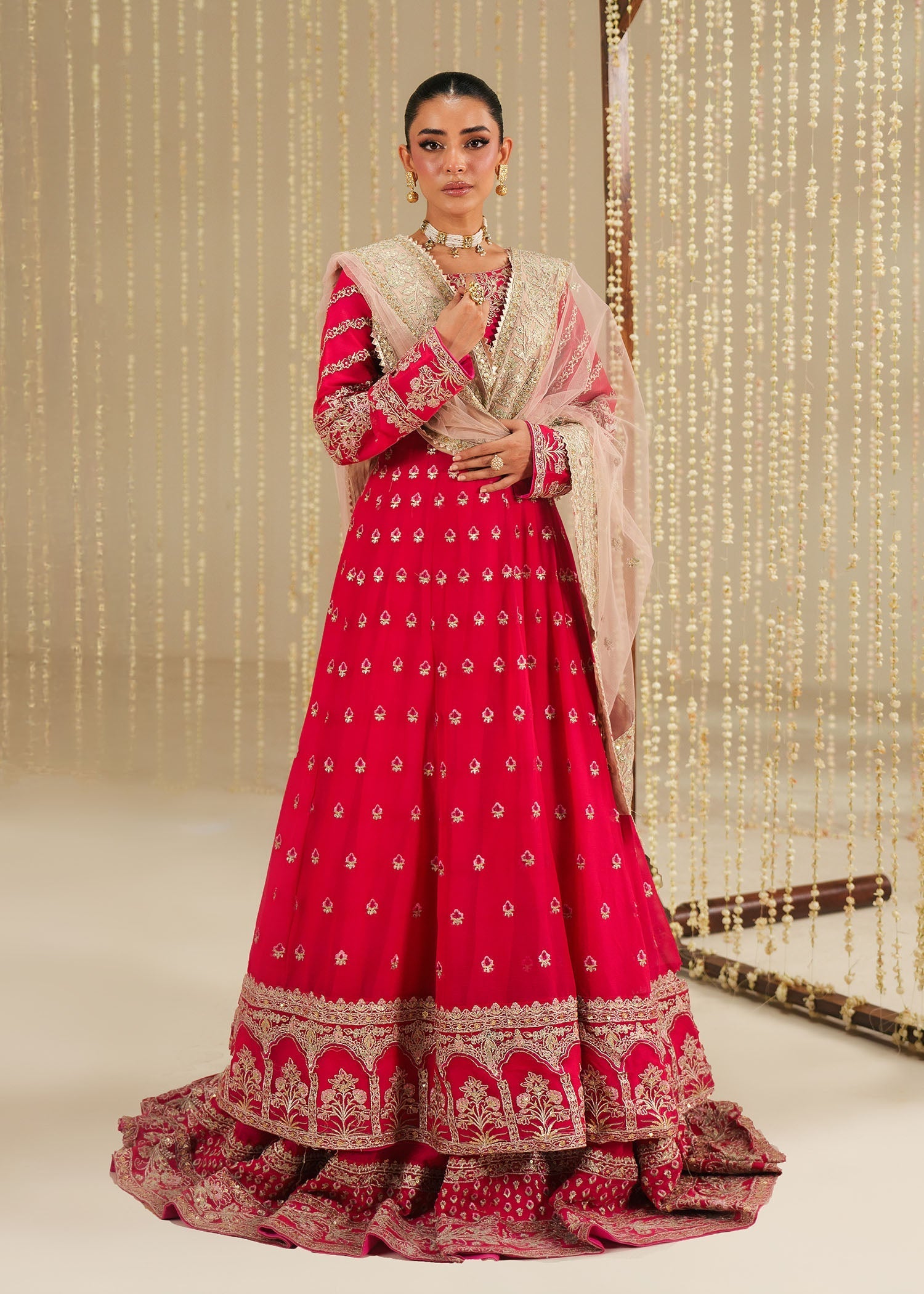 chiffon Maxi in Shocking pink