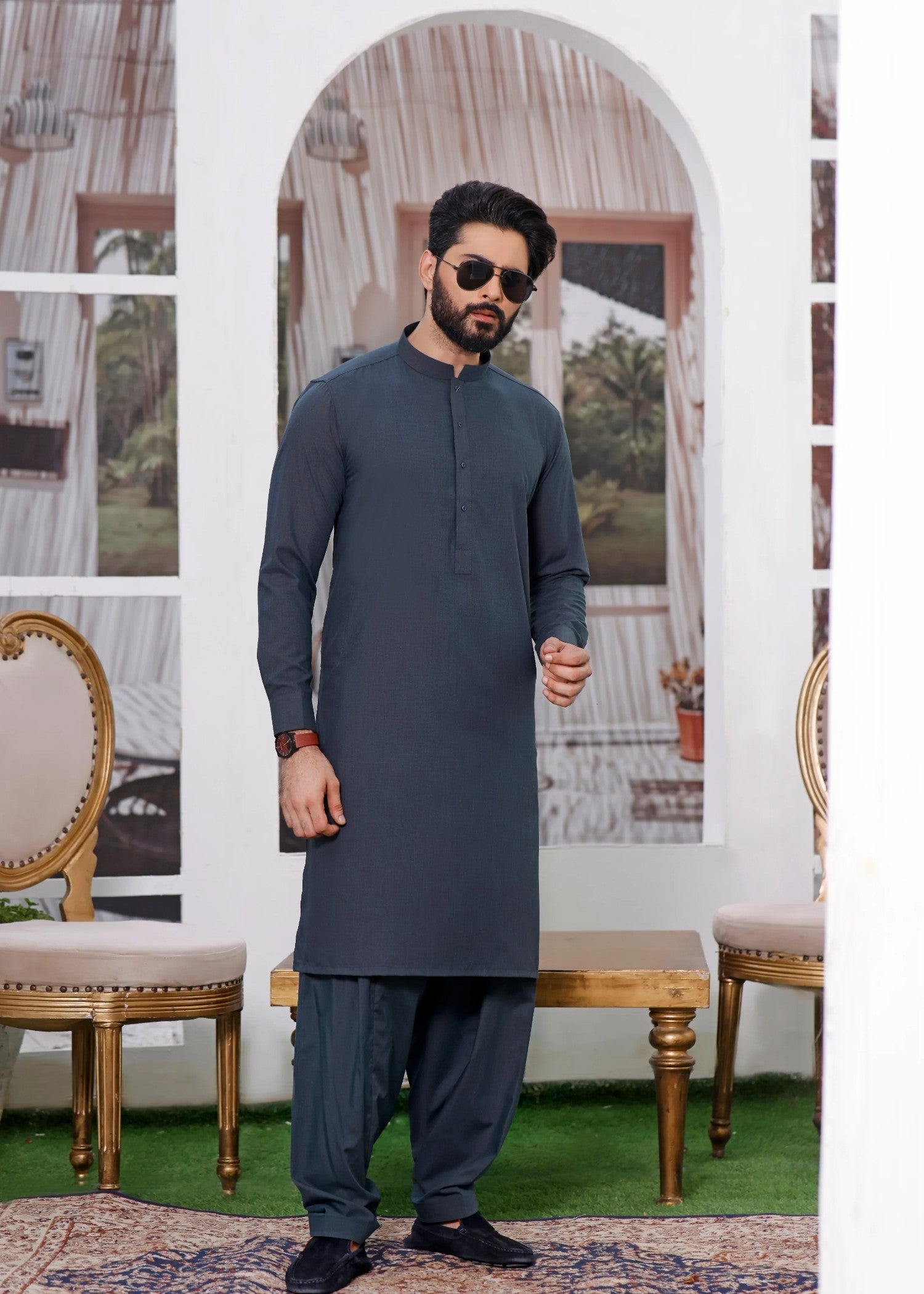 wash & wear Shalwar Kameez in Turquoise