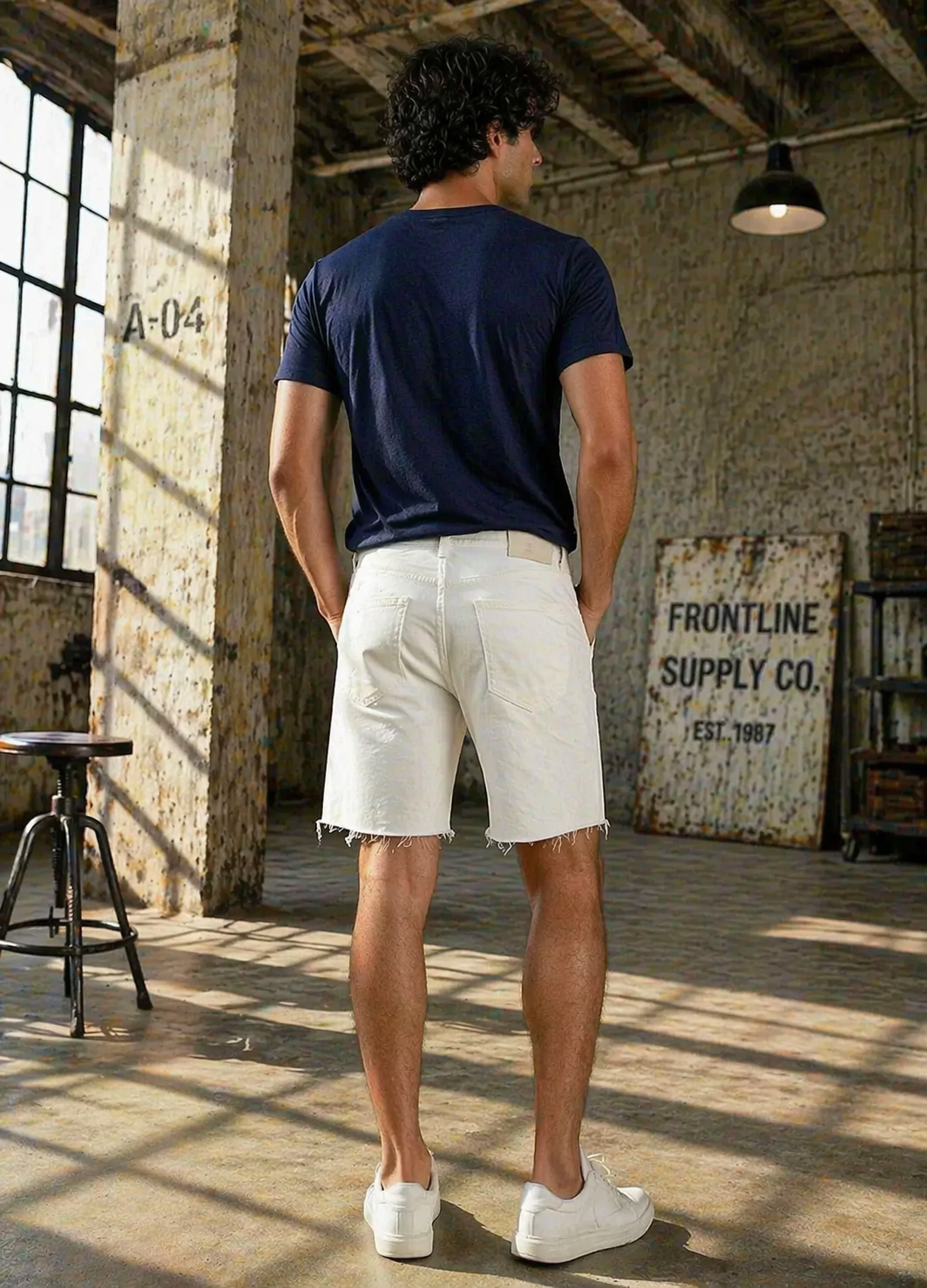 denim Shorts in Off-white