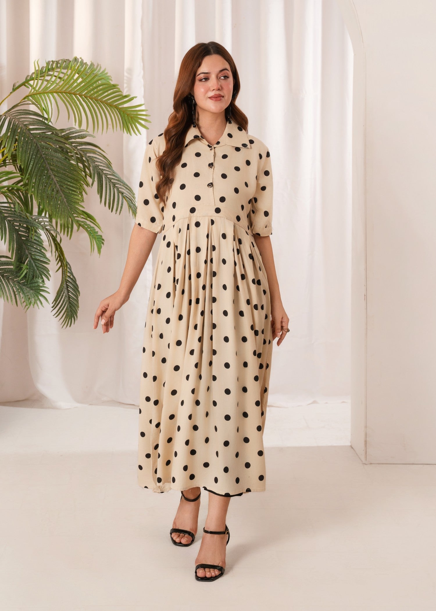 linen Maxi in Khaki brown