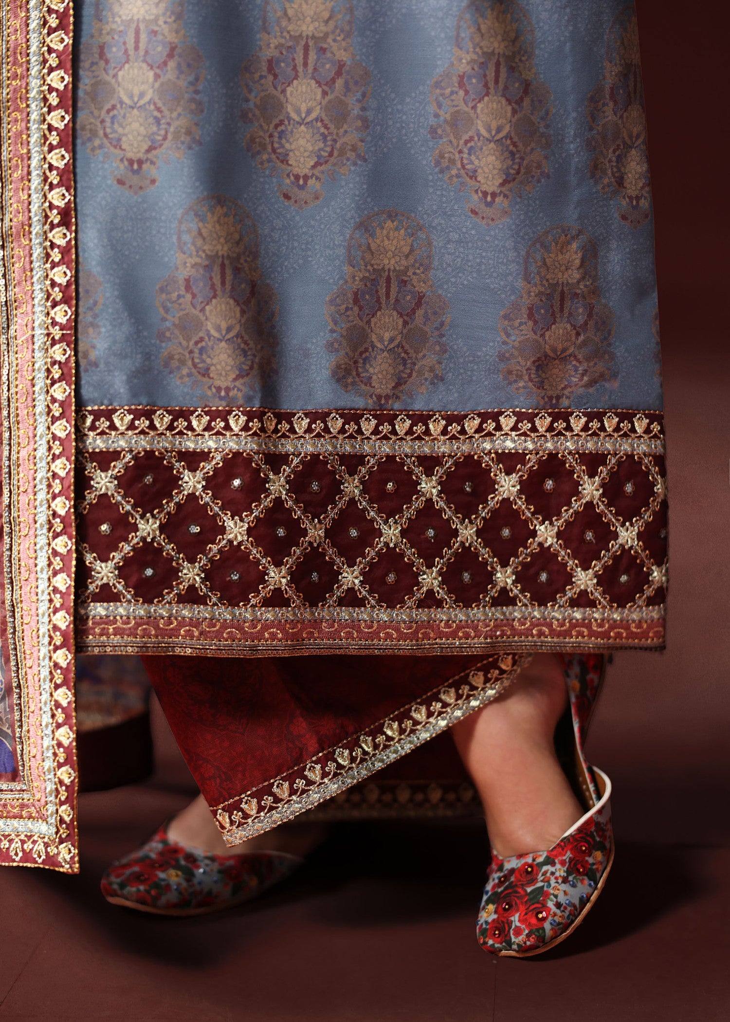 pk raw silk Kurta Set in Slate grey, sapphire blue, maroon