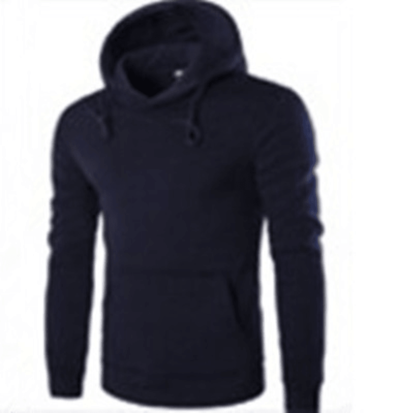 Pure Color Slim Men'S Hooded Long Sleeve Casual Simple Pullover Sweater