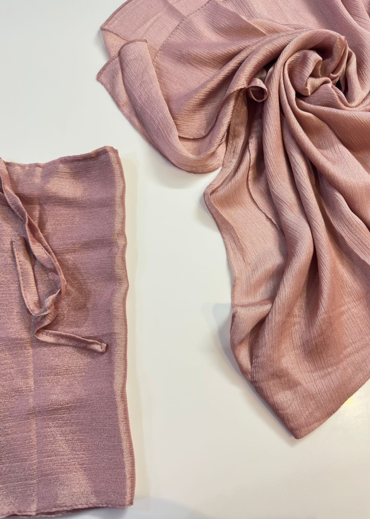 banarsi silk Hijab in Tea rose pink