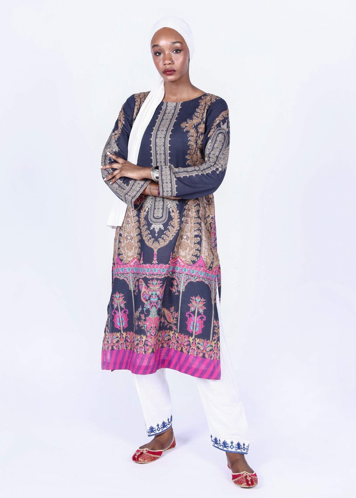 khaddar Kurti in Blue