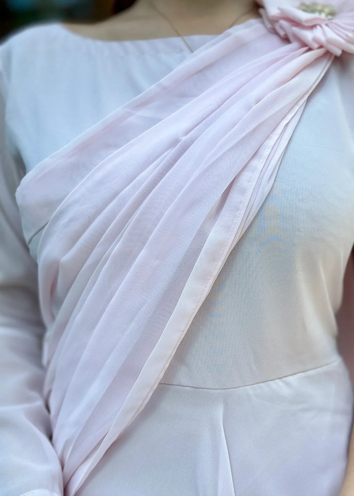 chiffon Dress in Rose pink