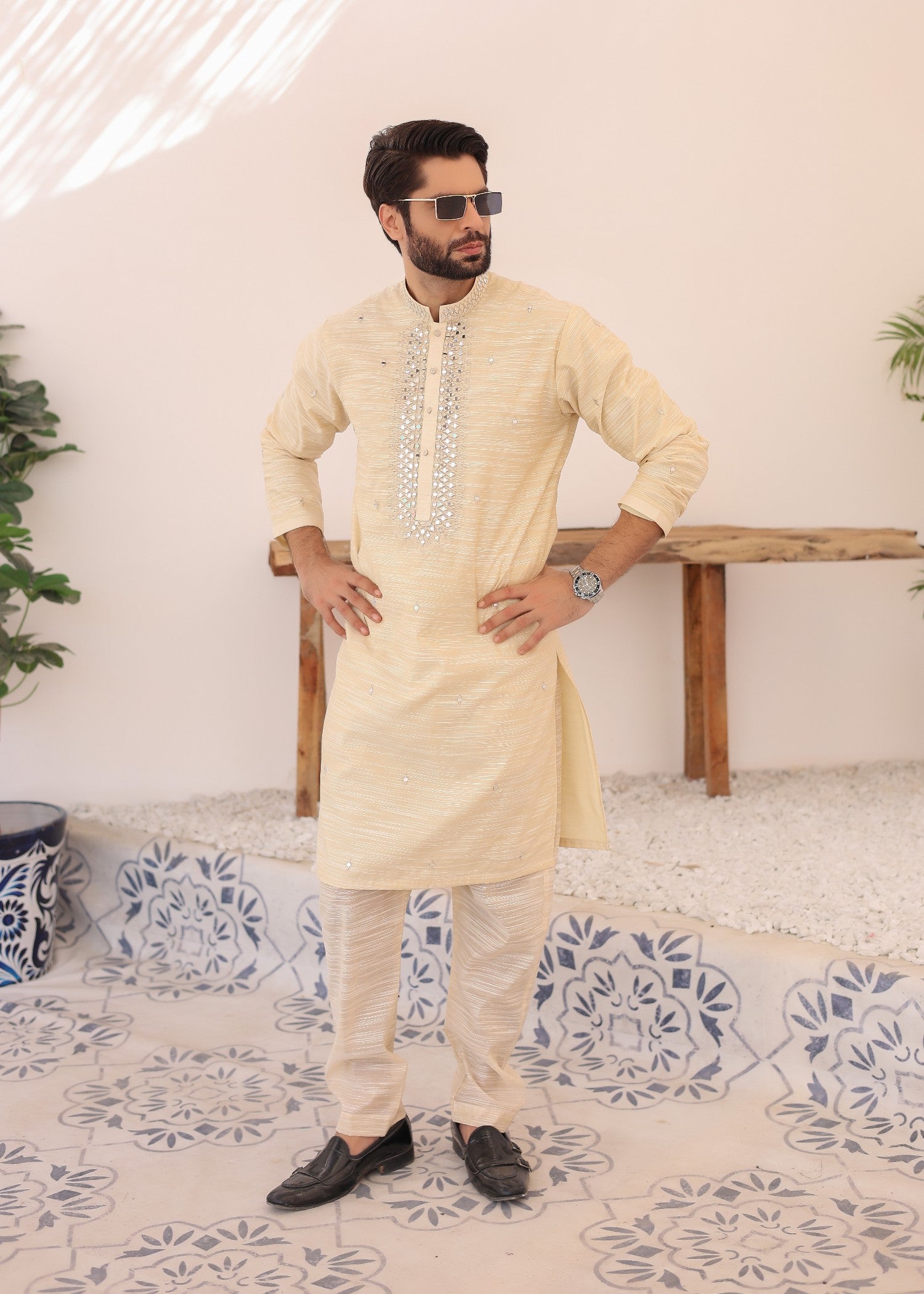 cotton linen Waistcoat in Buttercream