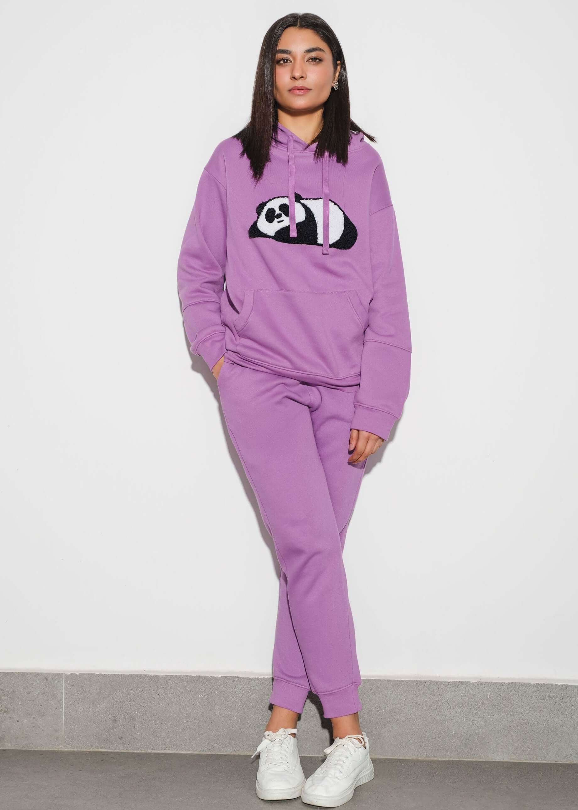 fleece Hoodie in Purple