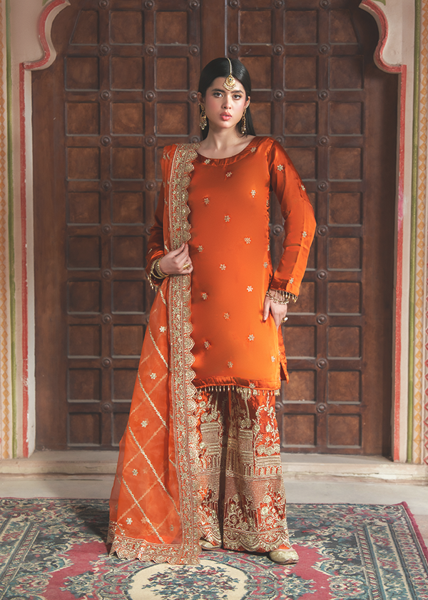 charmuse/shamooz Kurta Set in Pumpkin orange