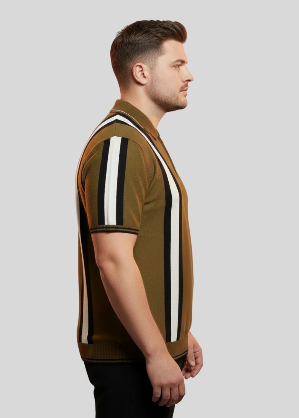 polyester-spandex Polo Shirt in Multi