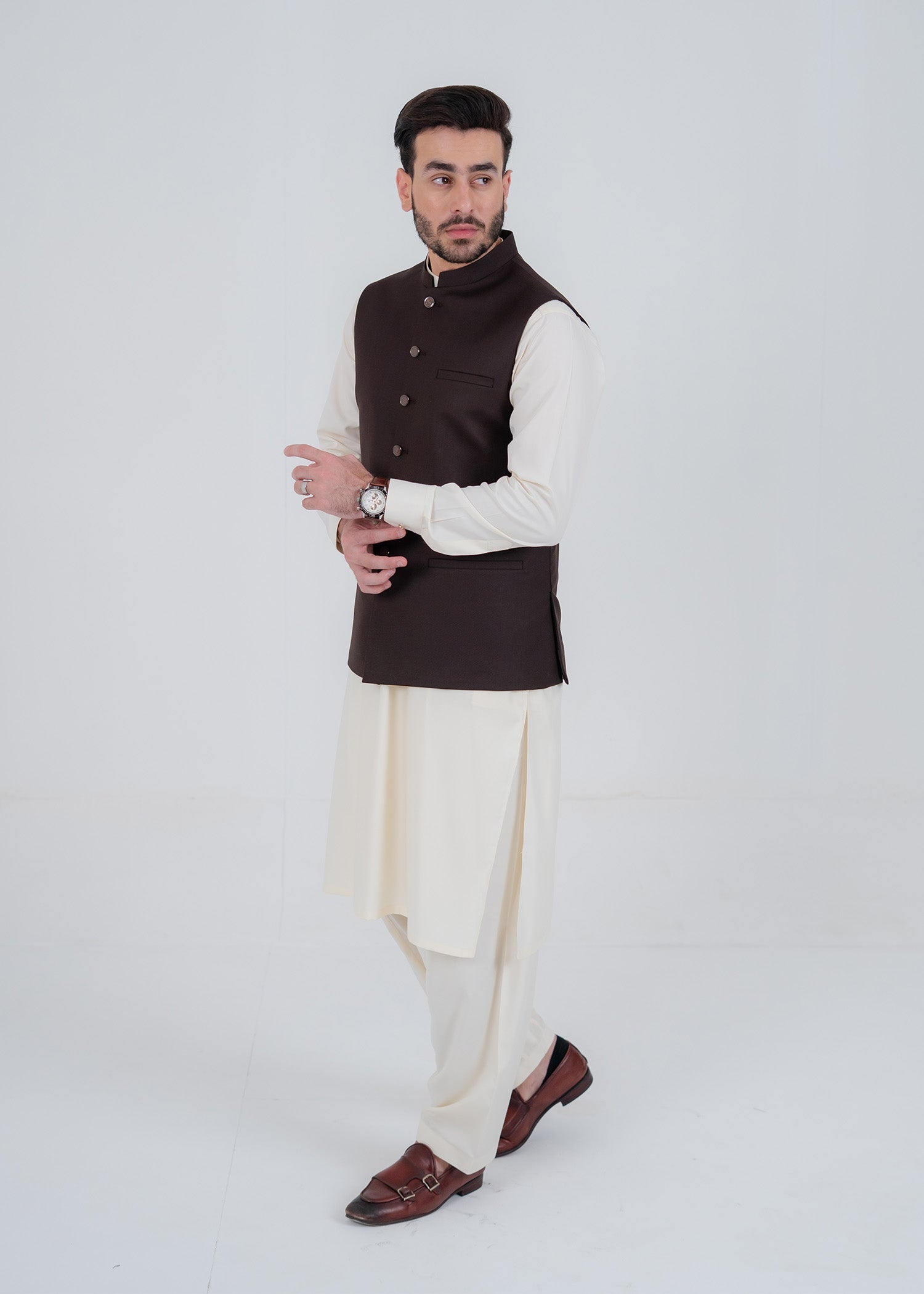 suiting Waistcoat in Coffee brown by Buraq