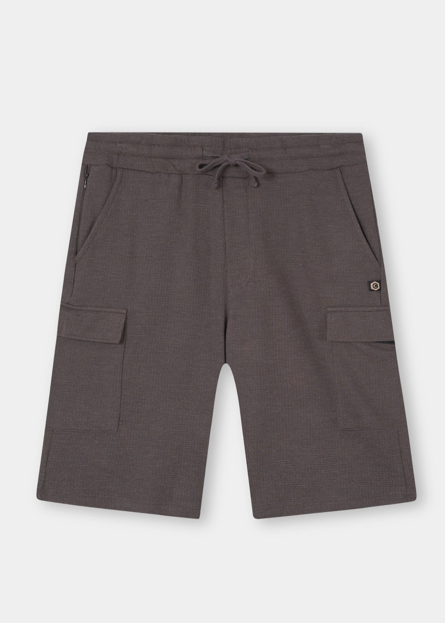 interlock knit Shorts in Dark brown