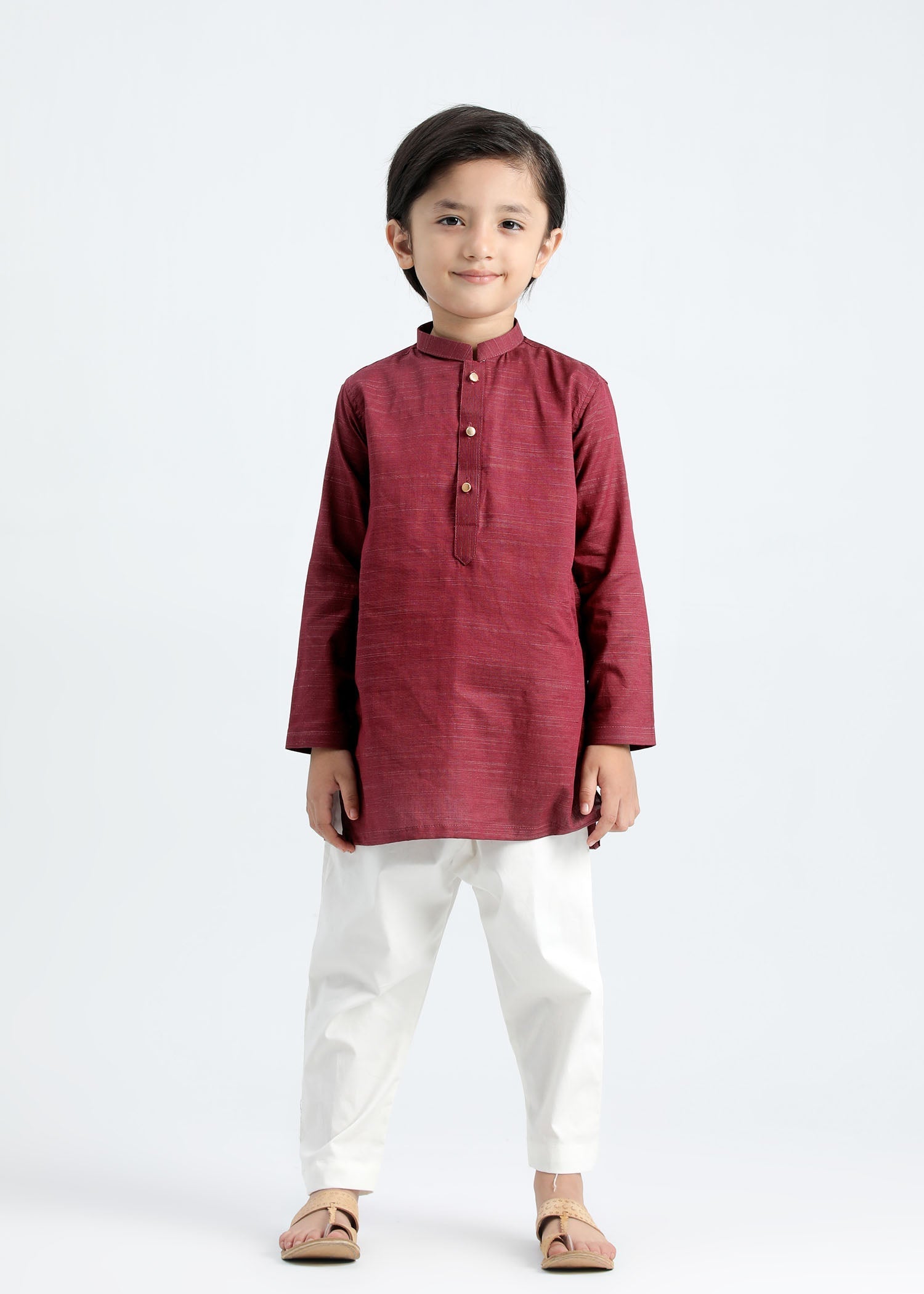 cotton Kurta Set in Wine