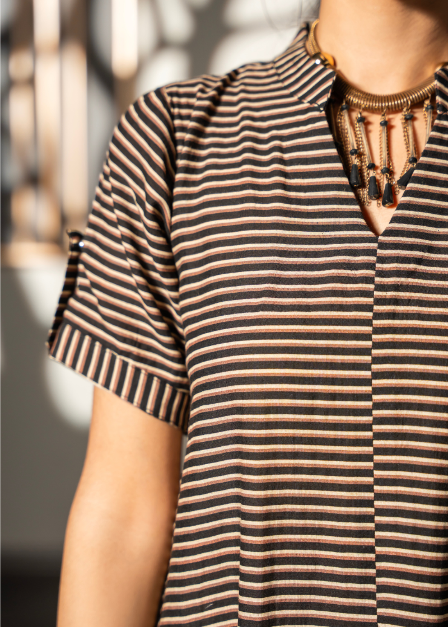 lawn Kaftan in Mocha brown