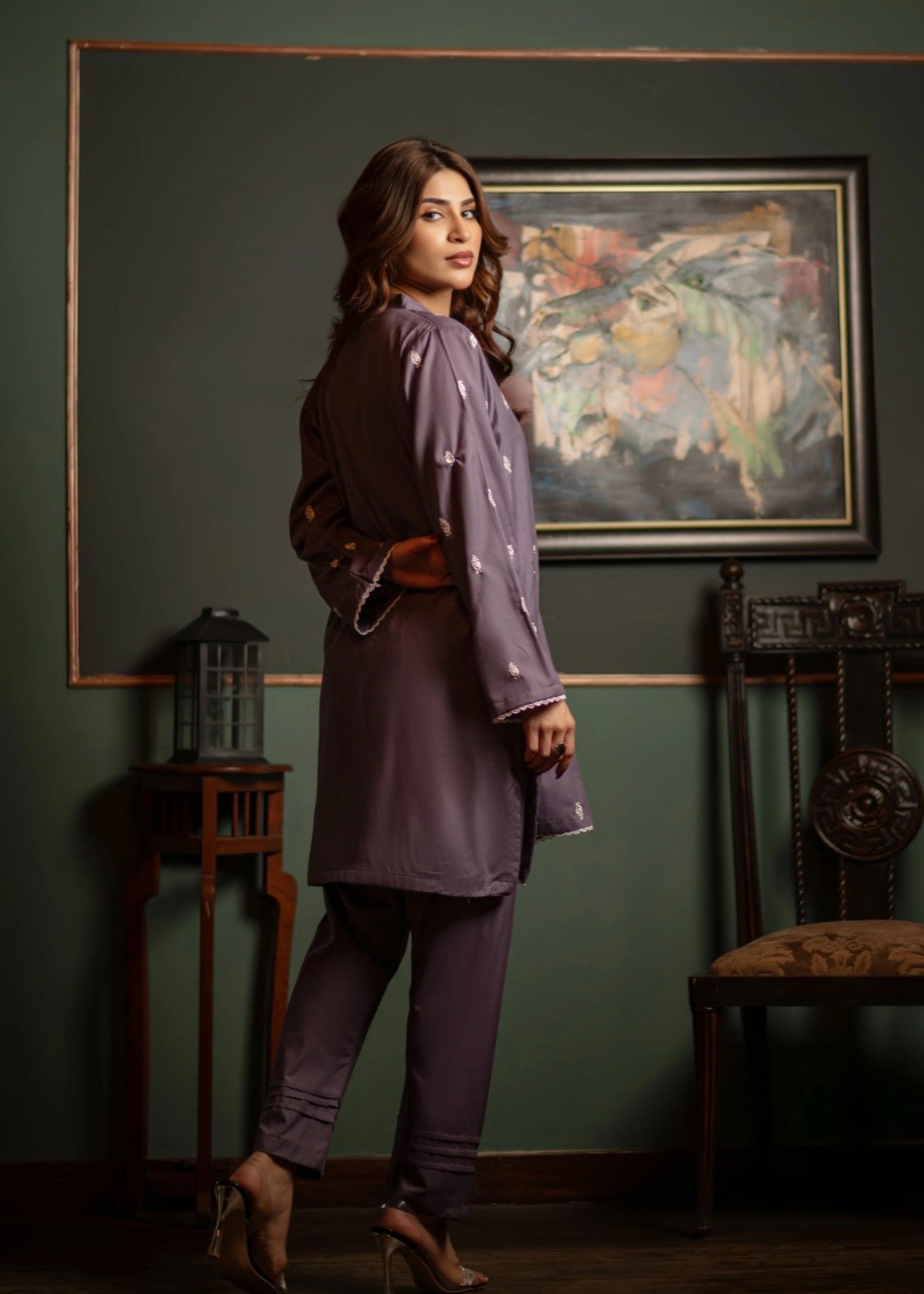 wash & wear Kurta Set in Mauve