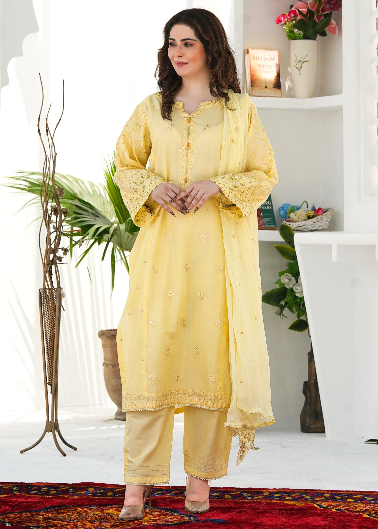 cotton Kurta Set in Butter
