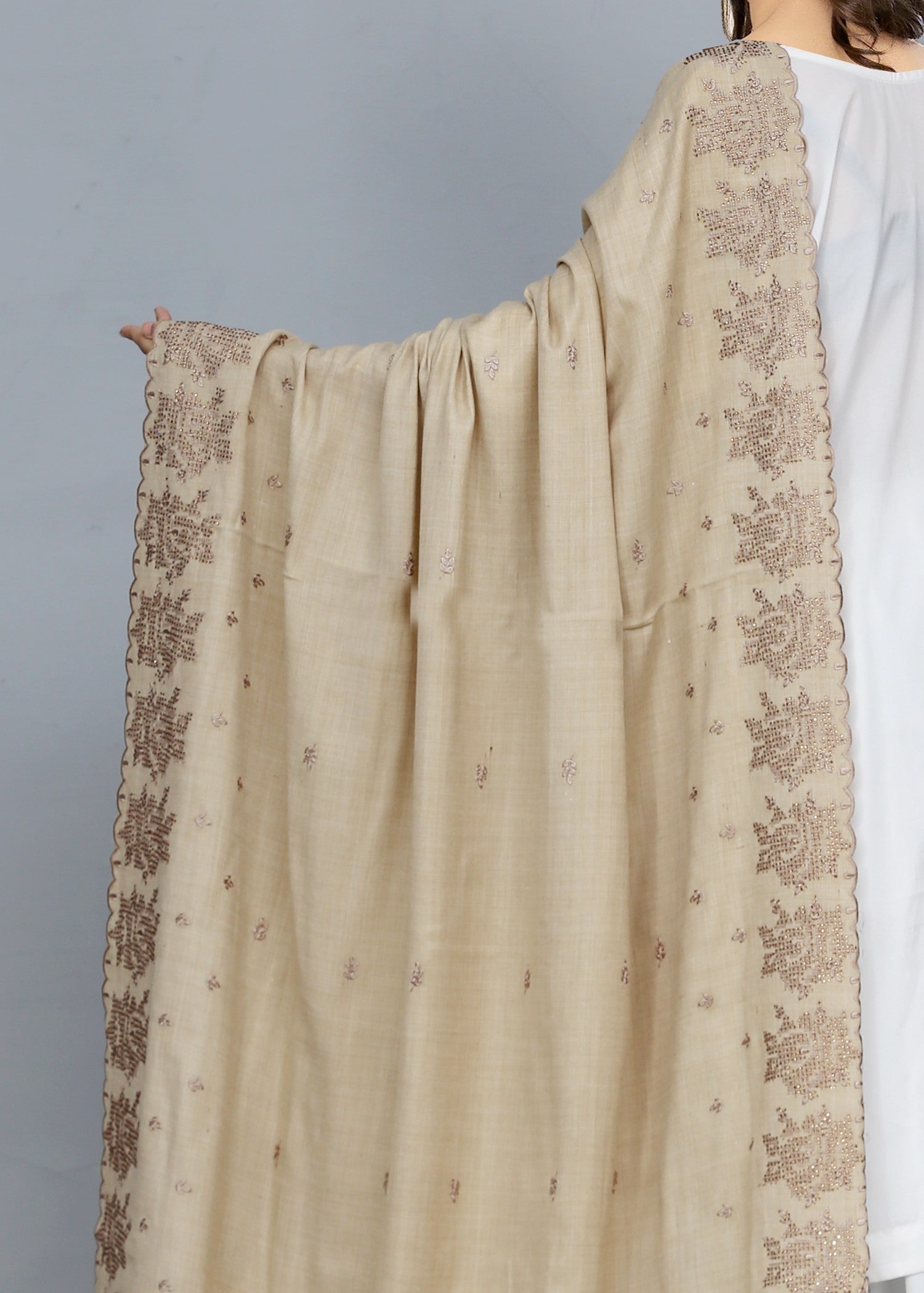Shawl in Beige Color by - Trendy Women Shawl OVP8873