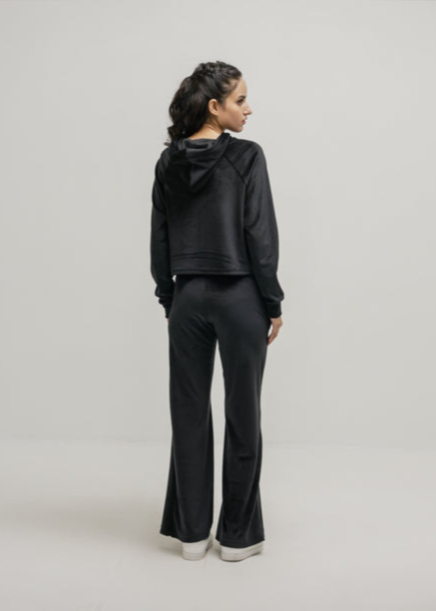 polyester-spandex Hoodie in Black